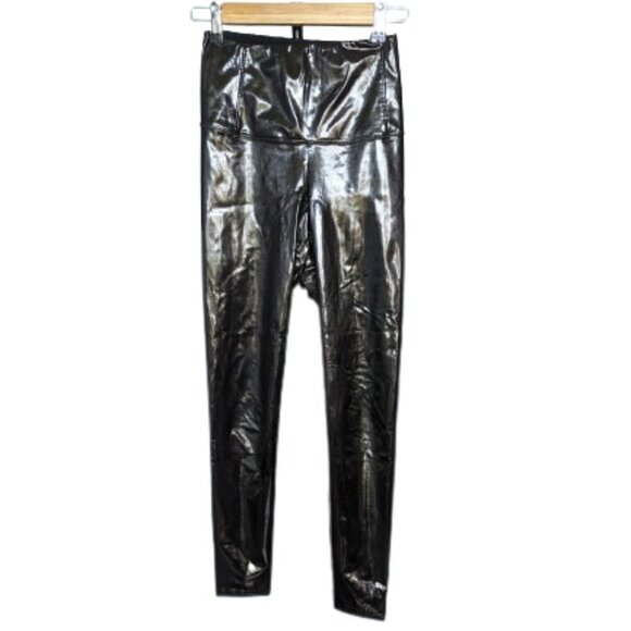Aritzia Wilfred Free Wet Look Black Daria Pants - Picture 1 of 10